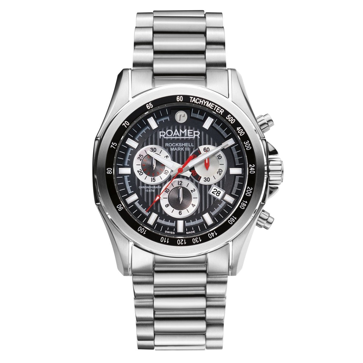 ROAMER Rockshell Mark III Chronograph Black Round Dial Men's Watch- 220837 41 55 20
