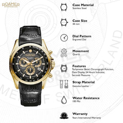 ROAMER Rockshell Mark III Chronograph Black Round Dial Men's Watch- 220837 48 55 02