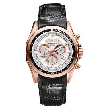 ROAMER Rockshell Mark III Chronograph White Round Dial Men's Watch- 220837 49 25 02