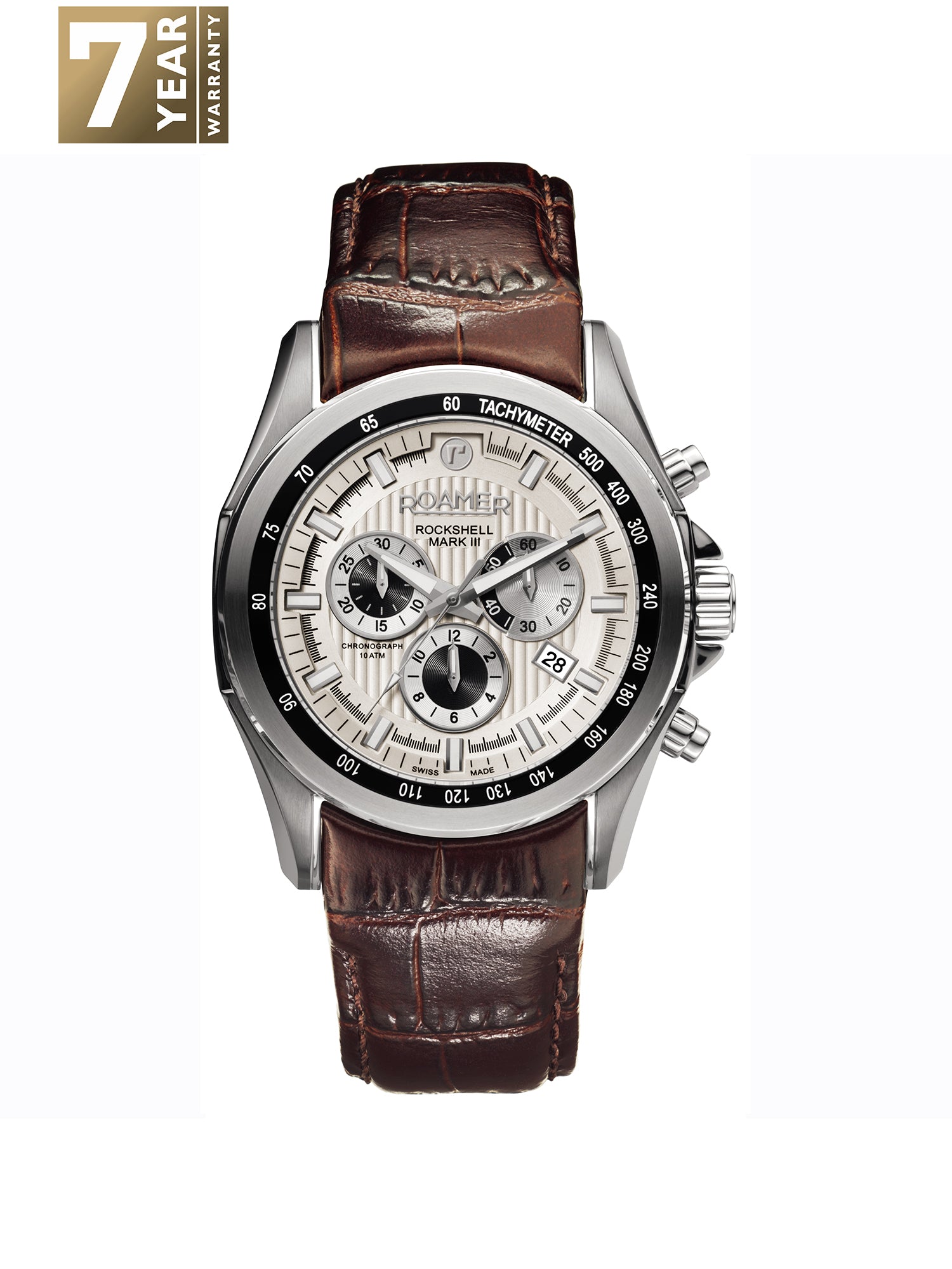 Roamer Rockshell Mark III Chrono Analog Silver Round Dial Men's Watch - 220837 41 15 02