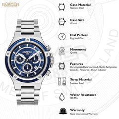 Roamer Tempomaster Chrono Quartz Men's Watch -  221837 41 45 20