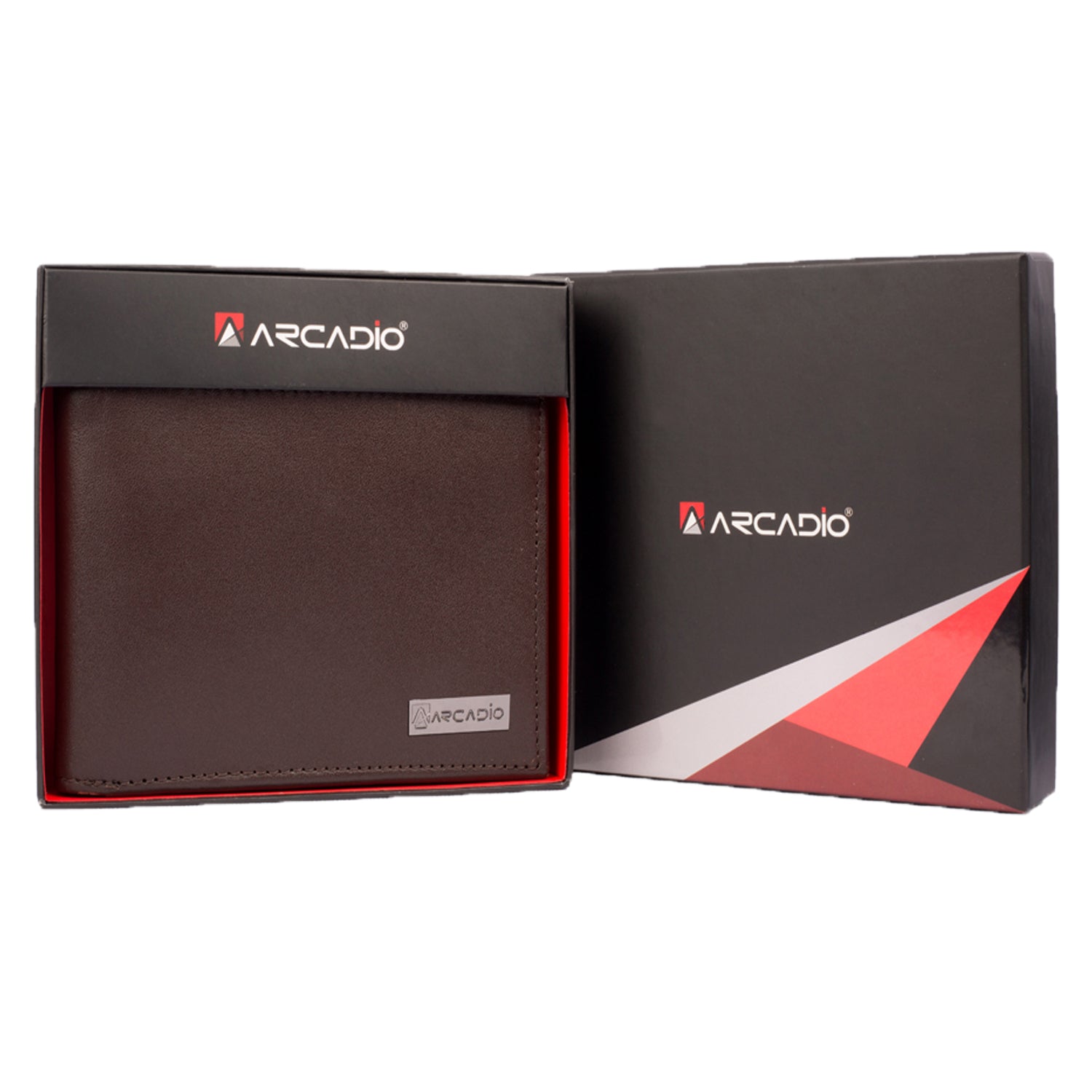 ARCADIO Men's Wallet Black Magic Bifold Plain Brown Leather Wallet for Unique Birthday Anniversary Gift for Men Boy Love Husband Employees Clients