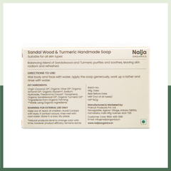 Naija Sandalwood & Turmeric 100% Organic Bathing Soap - 100 gm