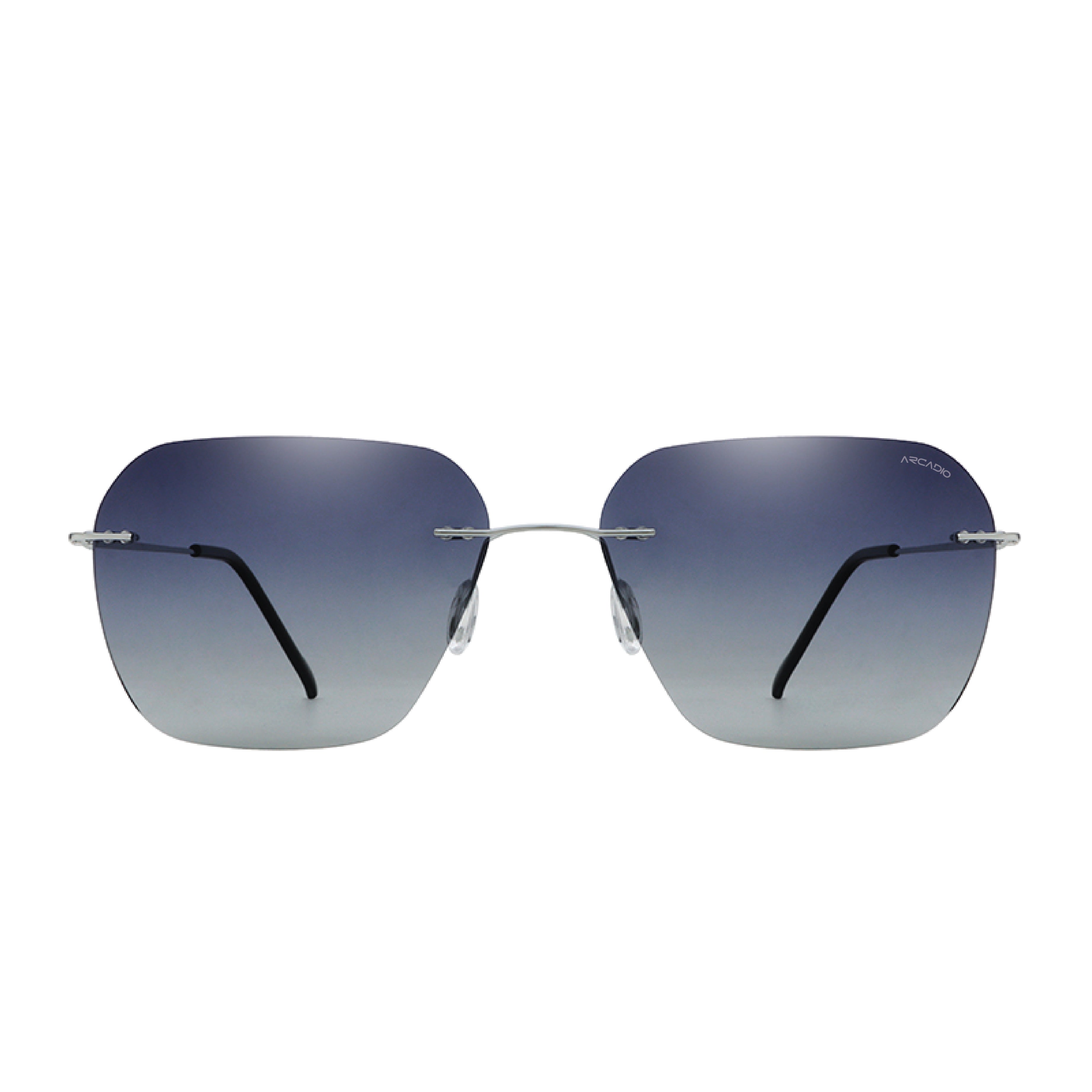 ARCADIO Eclipse Rimless Square Sunglass (Silvr, Blue) - AR-AK17203-C3SL-BLP
