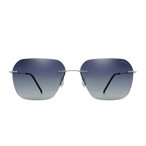 ARCADIO Eclipse Rimless Square Sunglass (Silvr, Blue) - AR-AK17203-C3SL-BLP