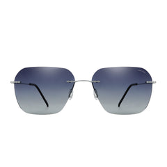 ARCADIO Eclipse Rimless Square Sunglass (Silvr, Blue) - AR-AK17203-C3SL-BLP
