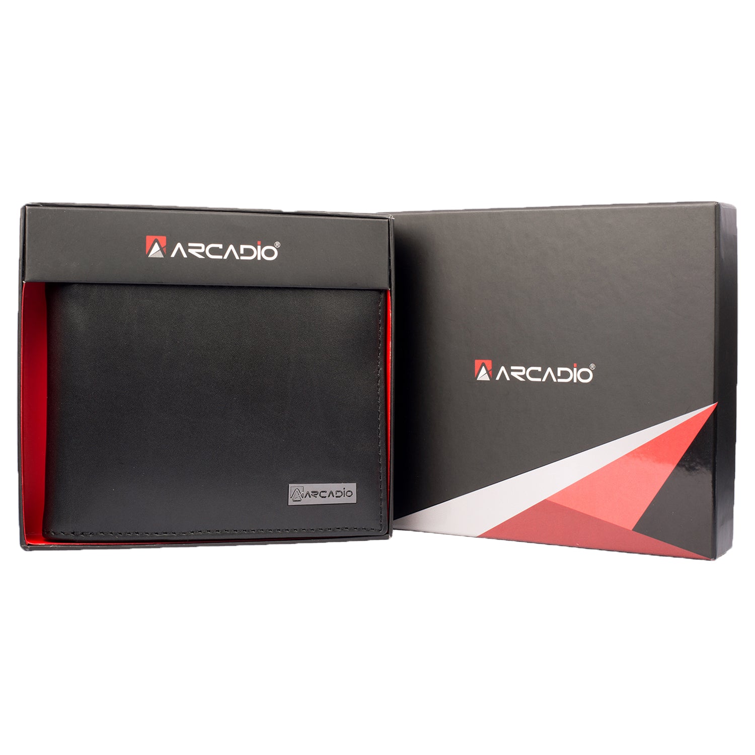 ARCADIO Men's Wallet Black Magic Bifold Plain Black Leather Wallet for Unique Birthday Anniversary Gift for Men Boy Love Husband Employees Clients