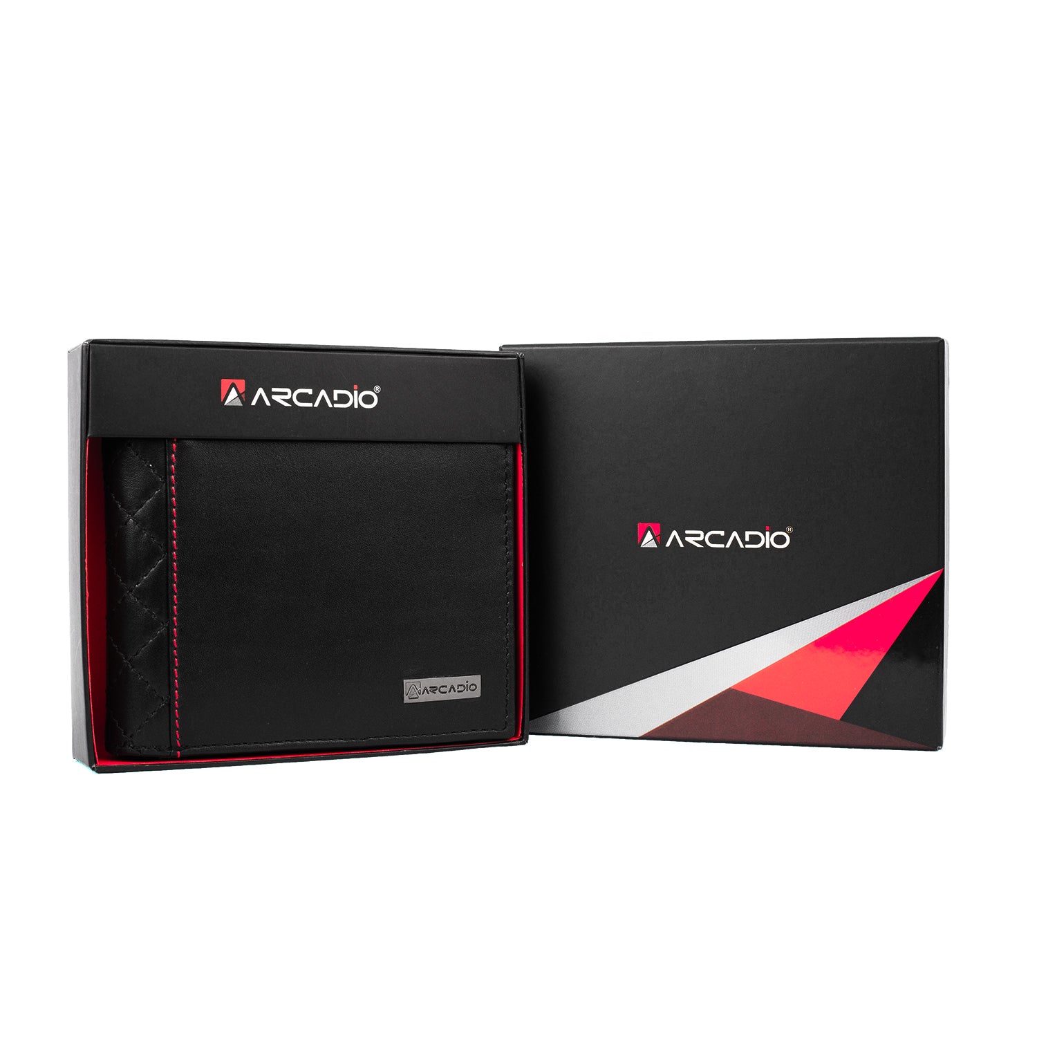 ARCADIOMen's Wallet Black Diamond Decor Diamond Stitch Leather Wallet for Unique Birthday Anniversary Gift for Men Boy Love Husband Employees Clients