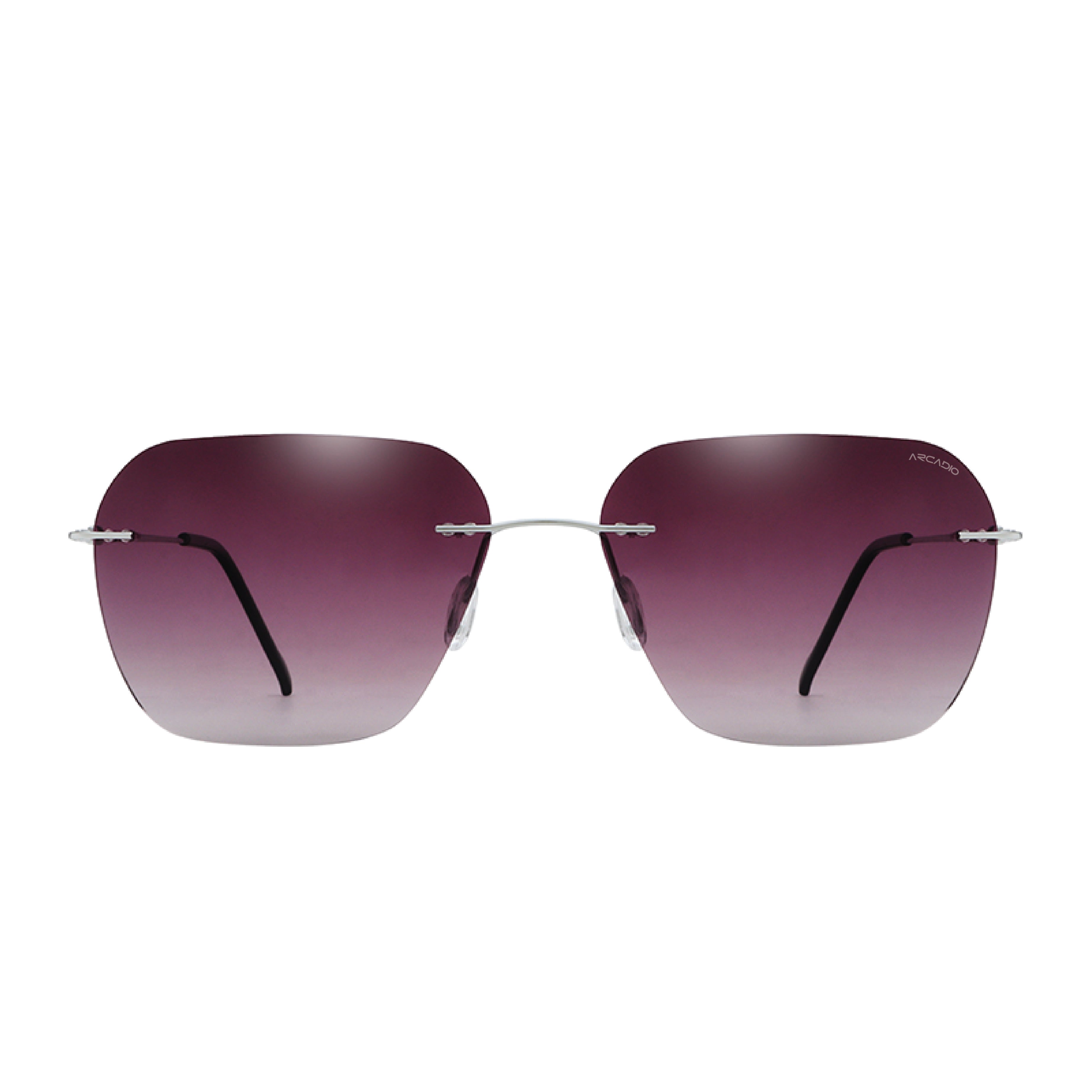 ARCADIO Eclipse Rimless Square Sunglass (Sliver, Purple) - AR-AK17203-C5SL-PLP