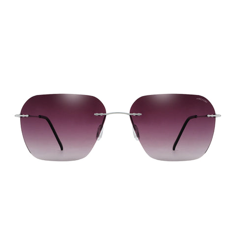 ARCADIO Eclipse Rimless Square Sunglass (Sliver, Purple) - AR-AK17203-C5SL-PLP