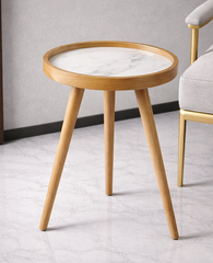 De Maison Decor Marwood Medium Round Side Table - White