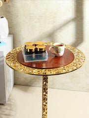 De Maison Decor Timber's aurum Side Table Regnum - Wooden Brown