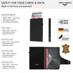 Tru Virtu 24104000208 Classic Edition Black Animal Effect Pattern Wallet
