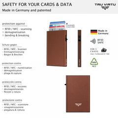 Tru Virtu 24101000104 Card Case Click & Slide Brown Solid Pattern Wallet