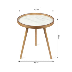De Maison Decor Marwood Medium Round Side Table - White