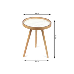 De Maison Decor Marwood Round Large Side Table - White