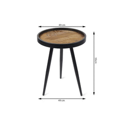 De Maison Decor Dune Round Large Side Table - Brown