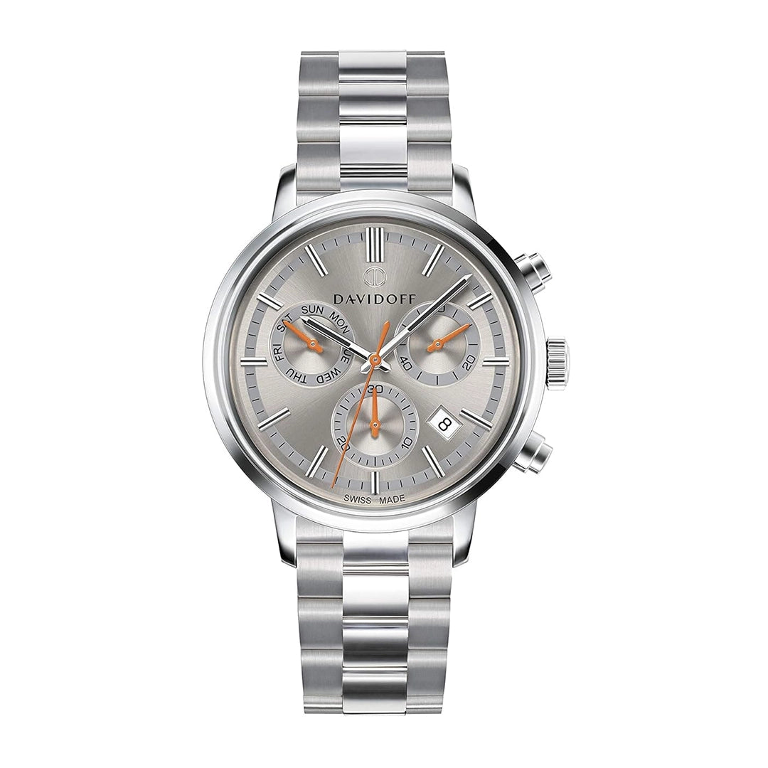 DAVIDOFF SWISS MADE Essential No.2 Chronograph Grey Round Dial Men's Watch- 23151