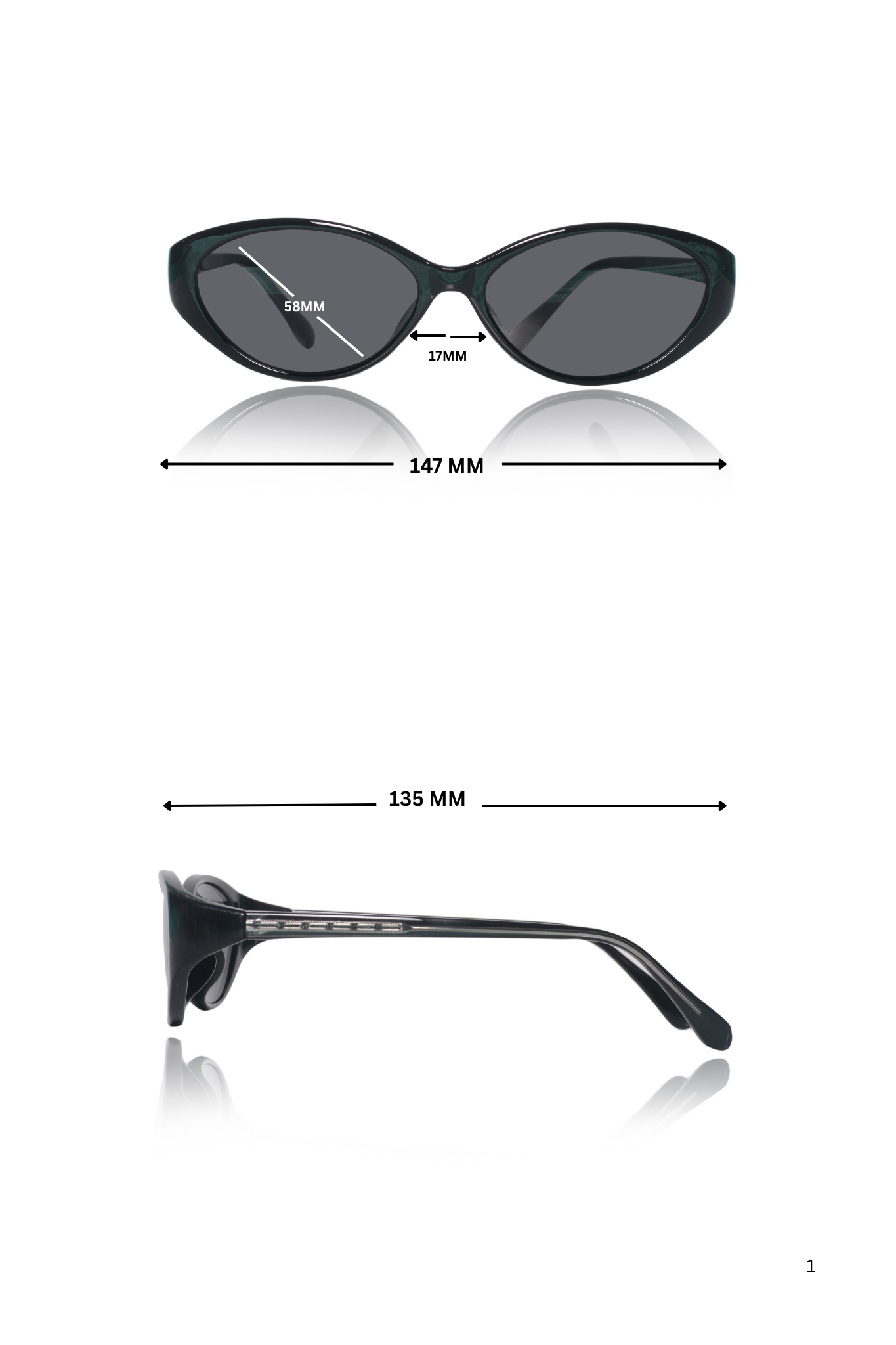 Jodykoes Legacy Cat Eye Sunglasses – UV400 Polarized - JK-SG-62117-BLACK