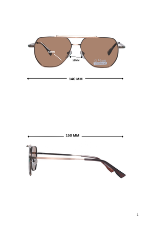Jodykoes Legacy Metal Square Sunglasses – UV400 Polarized - JK-SG-669835-BROWN