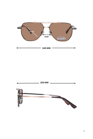 Jodykoes Legacy Metal Square Sunglasses – UV400 Polarized - JK-SG-669835-BROWN