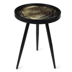 De Maison Decor Oakveil Black Medium Side Table - Black Gold