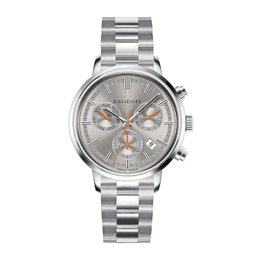 DAVIDOFF SWISS MADE Essential No.2 Chronograph Grey Round Dial Men's Watch- 23151