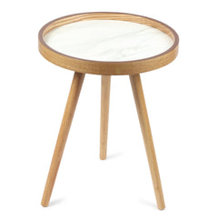 De Maison Decor Marwood Medium Round Side Table - White