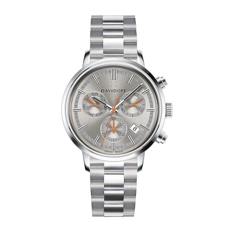 DAVIDOFF SWISS MADE Essential No.2 Chronograph Grey Round Dial Men's Watch- 23151