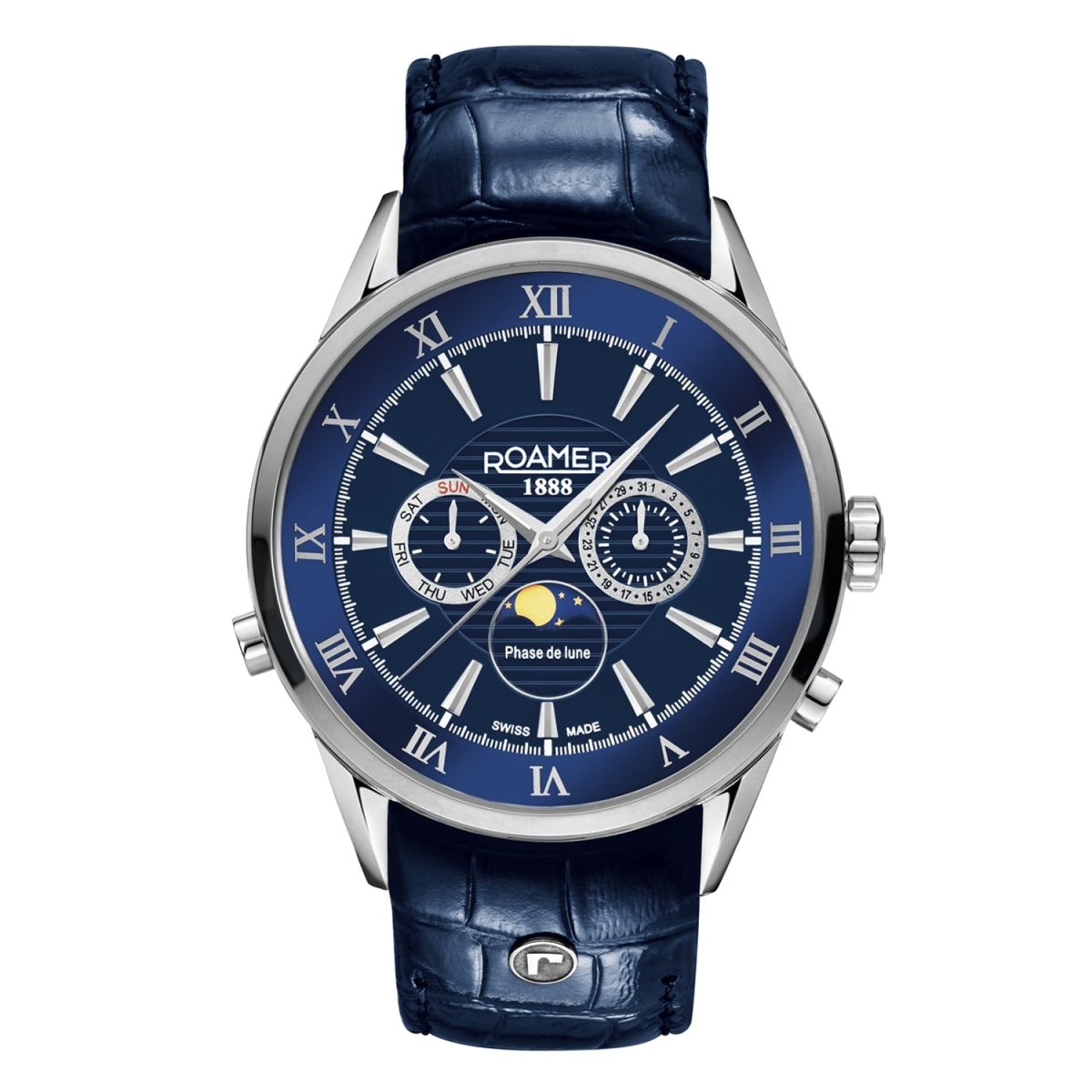 ROAMER Superior Moonphase Multifunction Blue Round Dial Men's Watch- 508821 41 43 05