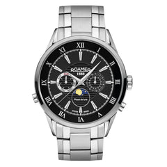 ROAMER Superior Moonphase Multifunction Black Round Dial Men's Watch- 508821 41 53 50
