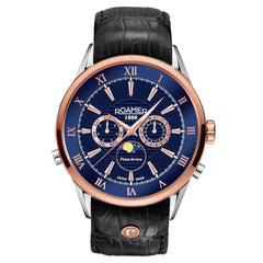 ROAMER Superior Moonphase Multifunction Blue Round Dial Men's Watch- 508821 47 43 05