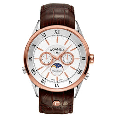 ROAMER Superior Moonphase Multifunction White Round Dial Men's Watch- 508821 49 13 05