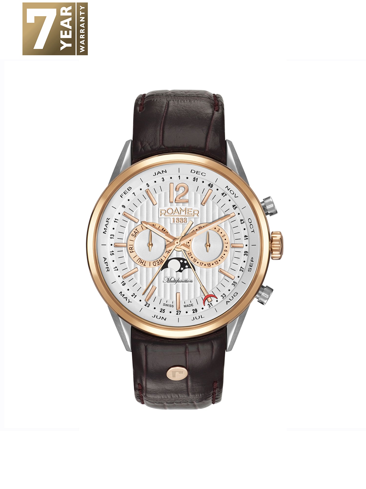 Roamer Superior Business Multifunction Analog Silver Round Dial Men's Watch - 508822 49 14 05