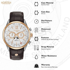 Roamer Superior Business Multifunction Analog Silver Round Dial Men's Watch - 508822 49 14 05
