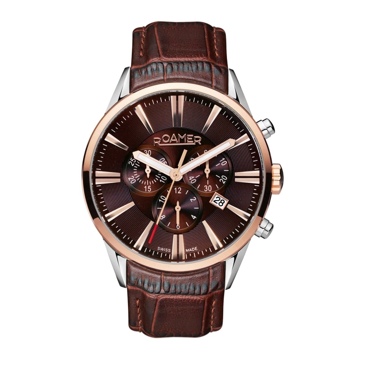 ROAMER Superior Chronograph Brown Round Dial Men's Watch- 508837 41 65 05