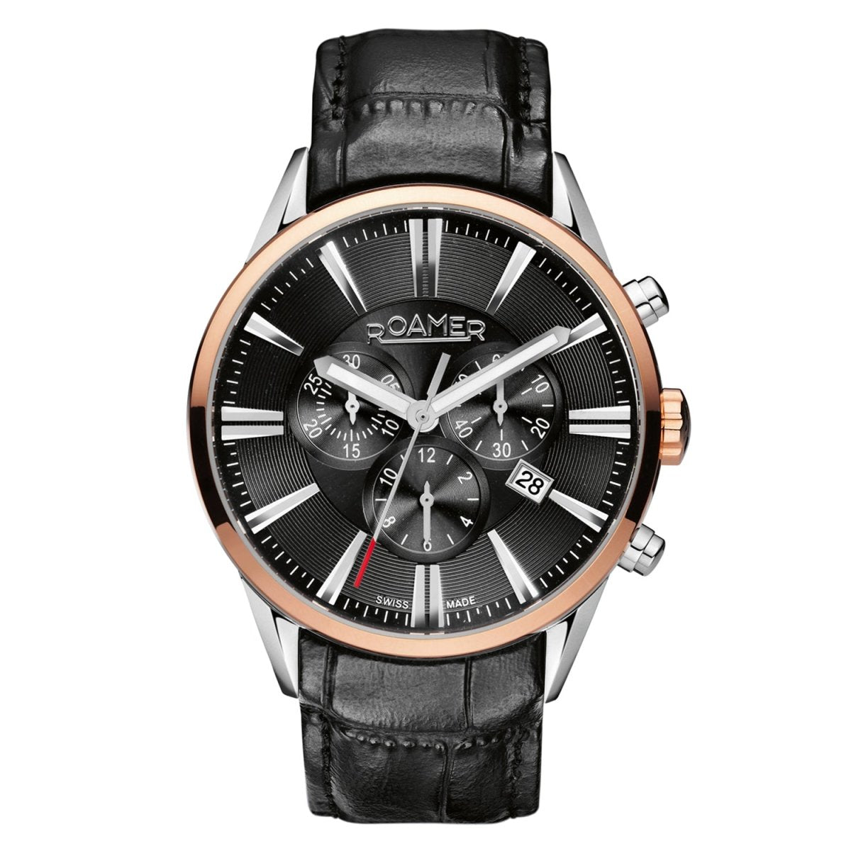 ROAMER Superior Chronograph Black Round Dial Men's Watch- 508837 41 75 05