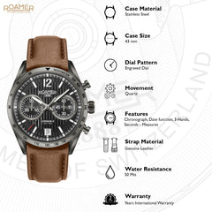 Roamer Superior Chrono II Analog Black Round Dial Men's Watch - 510818 45 54 08