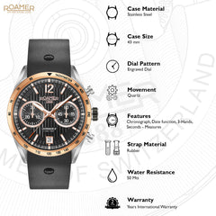 Roamer Superior Chrono II Analog Black Round Dial Men's Watch - 510902 39 54 05