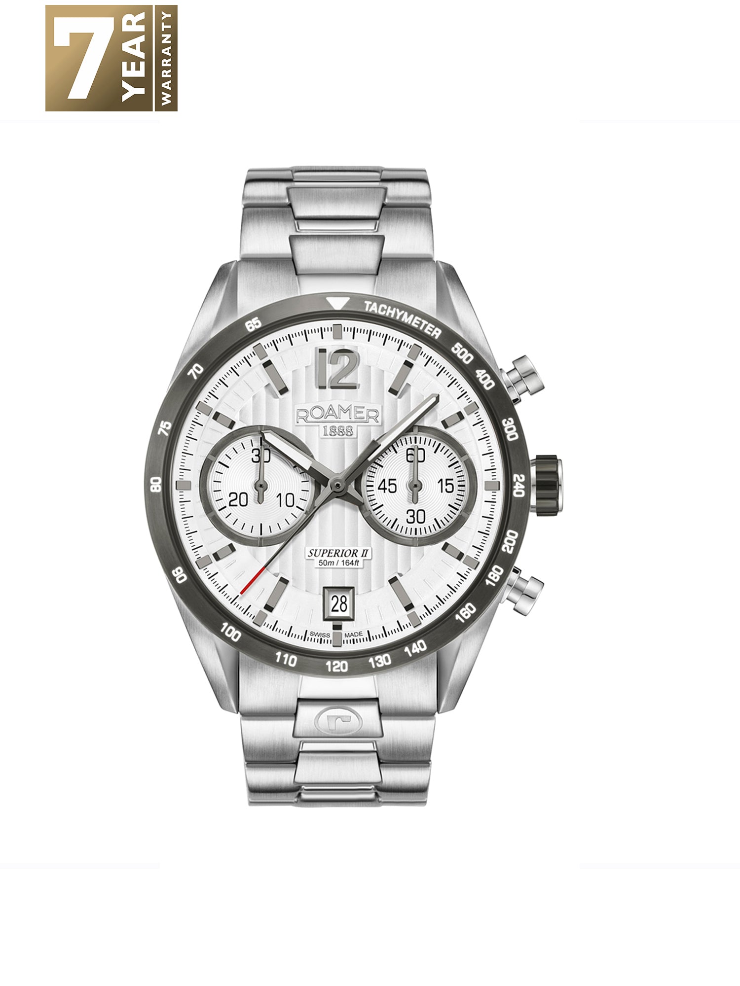 Roamer Superior Chrono II Analog Silver Round Dial Men's Watch - 510902 41 14 50