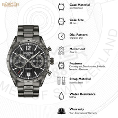 Roamer Superior Chrono II Analog Black Round Dial Men's Watch - 510902 45 54 50