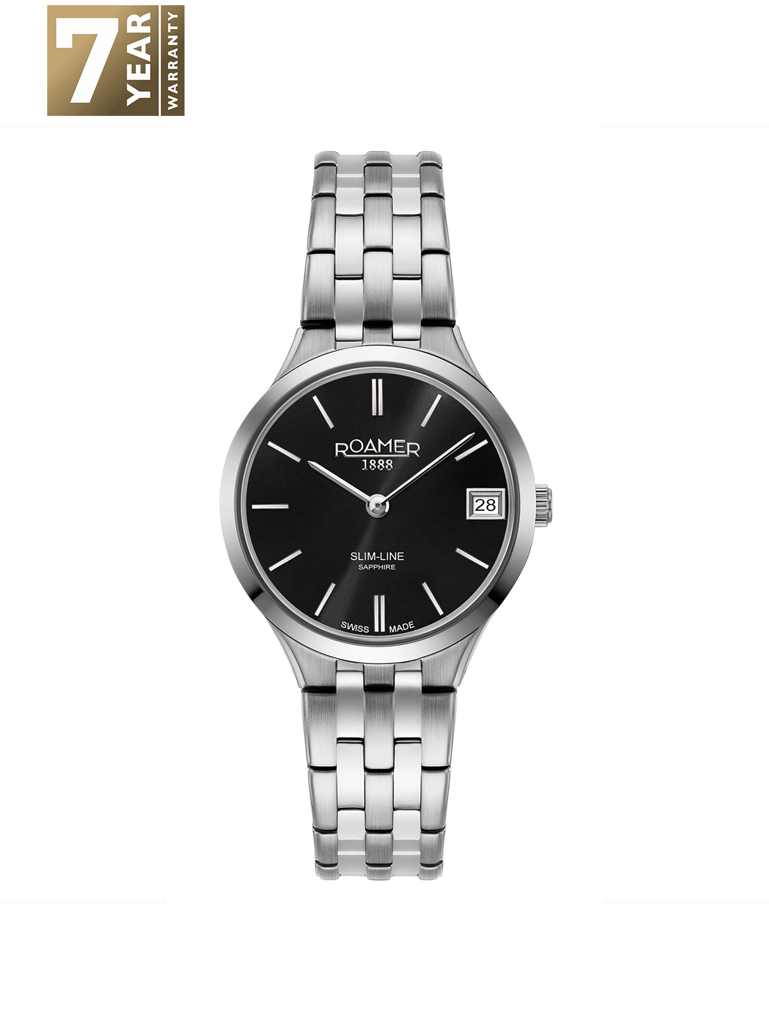 Roamer Slim-Line Classic Ladies Analog Black Round Dial Women's Watch - 512857 41 55 20