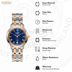 Roamer Superslender Ladies Analog Blue Round Dial Women's Watch - 515811 49 42 50