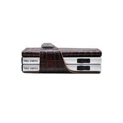 Tru Virtu 27104000204 Double Wallet Brown Animal Effect Pattern Double Wallet