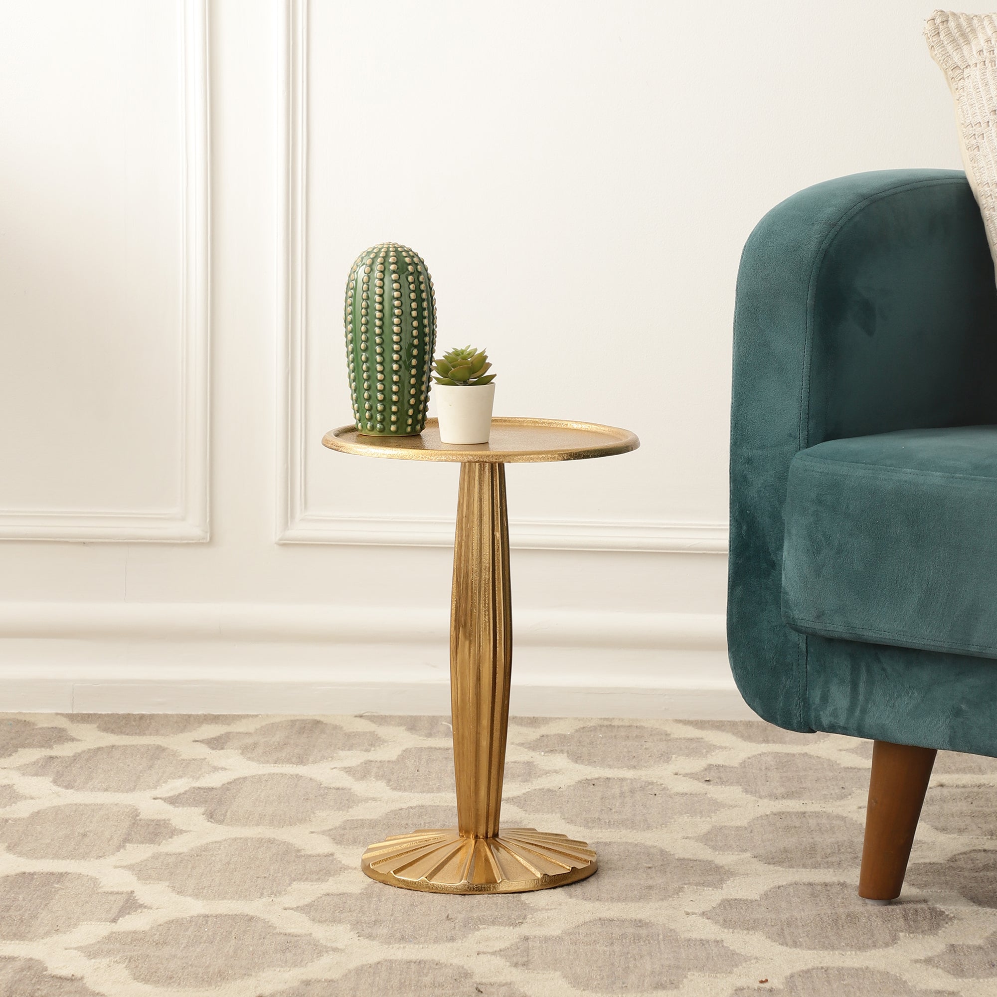 De Maison Decor Radiant Gold Duo Small Side Tables - Gold 