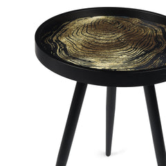 De Maison Decor Oakveil Black Medium Side Table - Black Gold