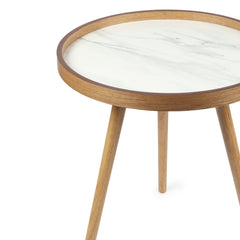 De Maison Decor Marwood Round Large Side Table - White