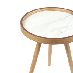 De Maison Decor Marwood Medium Round Side Table - White