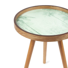 De Maison Decor The Grove wood Medium Side Table - Green