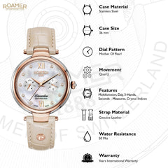 ROAMER Dreamline Multifunction MOP Round Dial Women's Watch- 600821 47 29 05
